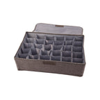 Collapsible fabric storage box for home use—dust-proof, multi-compartment organizer for underwear, socks, and lingerie.