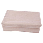 Washable Fabric Underwear Organizer Box with Lid – Foldable Storage Bin for Socks, Panties, and Bras
