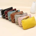 Soft Leather Mini Zipper Coin Bag, Portable Keychain Wallet for Women