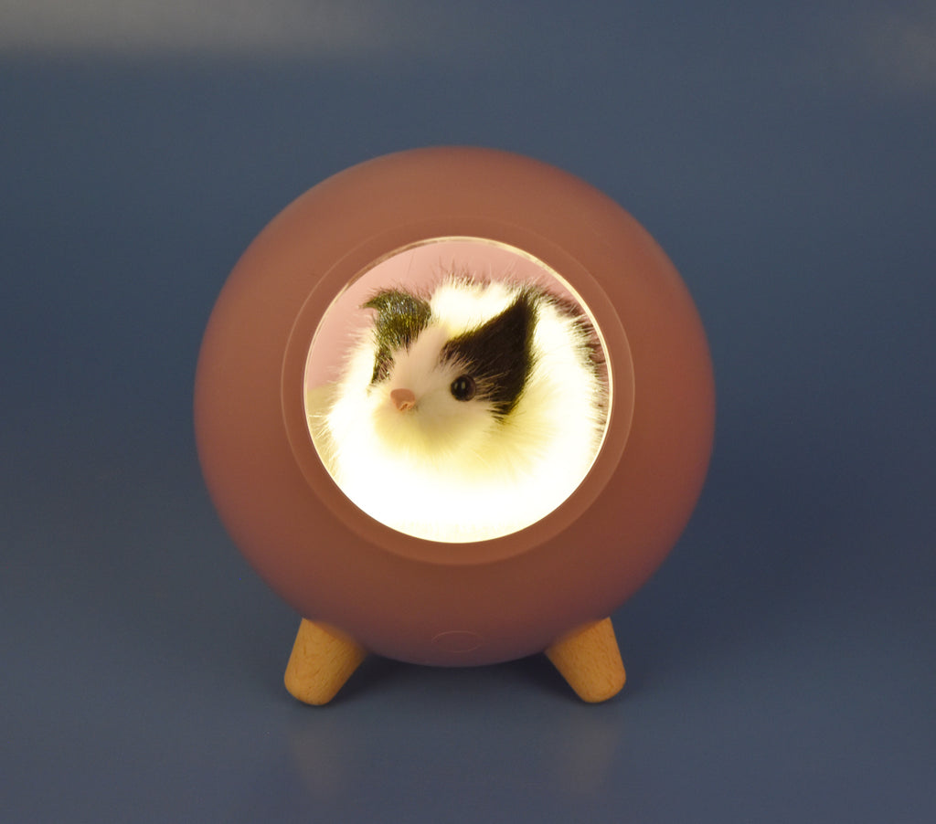 Rechargeable LED Pet House Night Light – Creative Kitten-Themed Desktop Mood Light for Bedroom Bedside & Nighttime Feeding