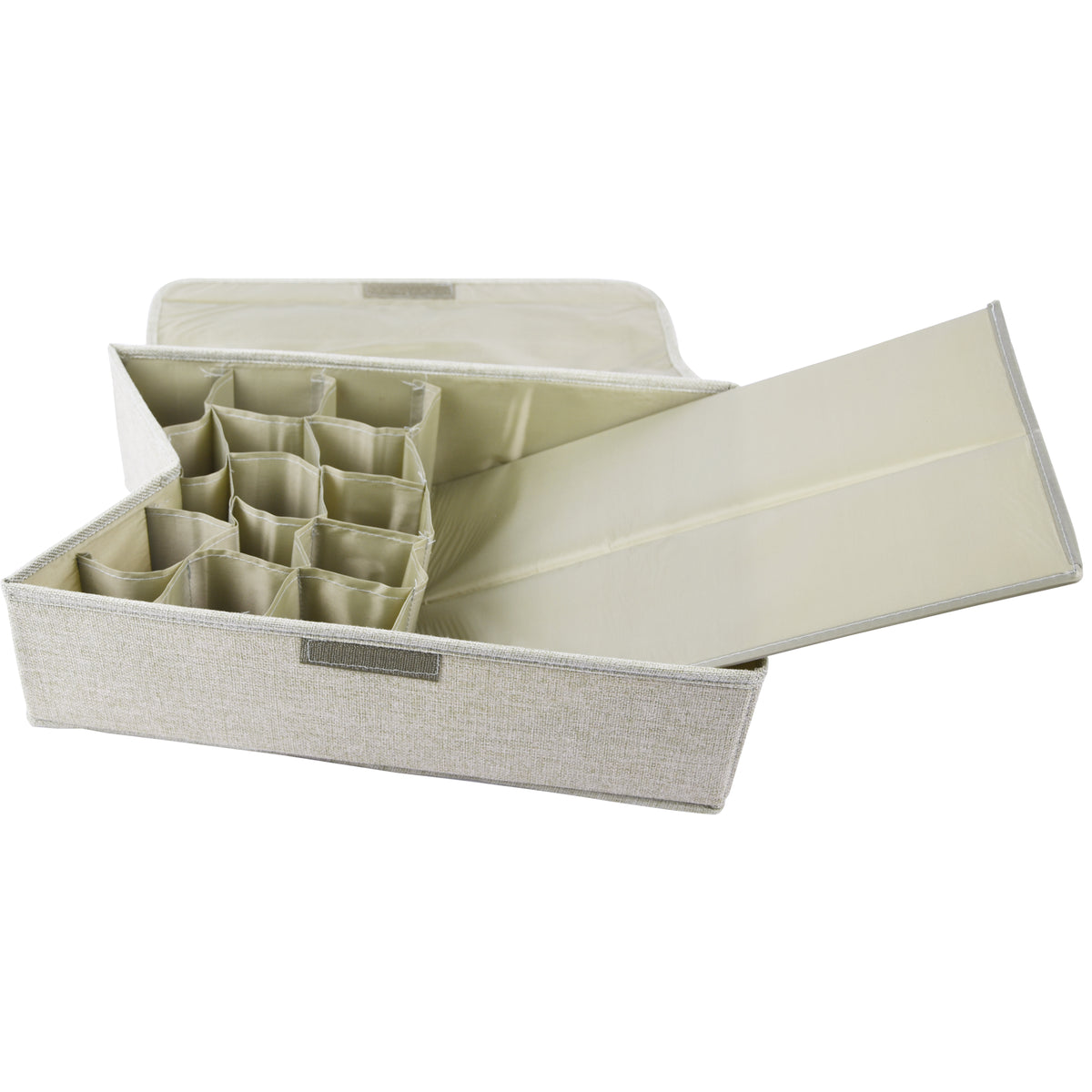 Washable Fabric Underwear Organizer Box with Lid – Foldable Storage Bin for Socks, Panties, and Bras