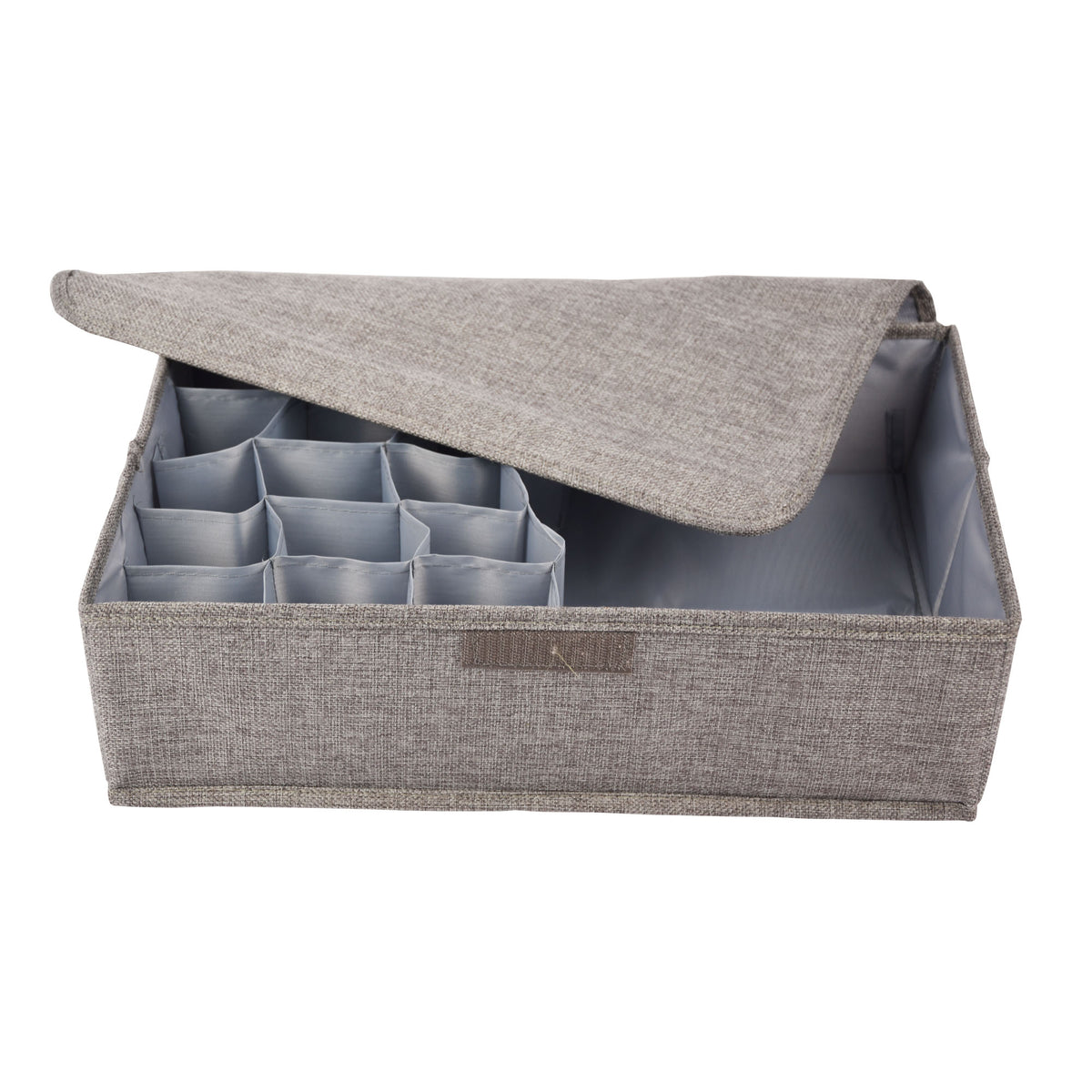 Washable Fabric Underwear Organizer Box with Lid – Foldable Storage Bin for Socks, Panties, and Bras