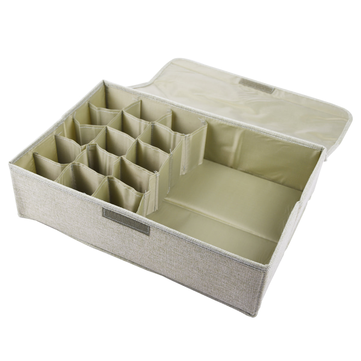 Washable Fabric Underwear Organizer Box with Lid – Foldable Storage Bin for Socks, Panties, and Bras