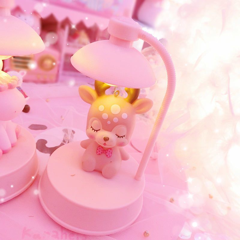 Cute Musical Reindeer Night Light Ornament; Girly-Style Unicorn Table Lamp/Bedroom Night Light